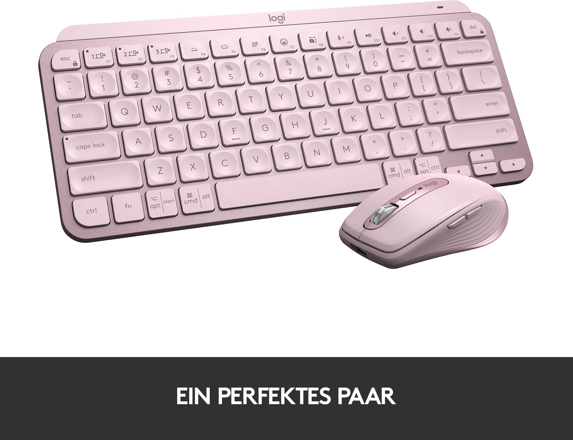 Logitech MX Keys Mini Bluetooth® Tastatur Deutsch, QWERTZ Rose Beleuchtet, Geräuscharme Tasten, Multipair-Funktion, Wied-13
