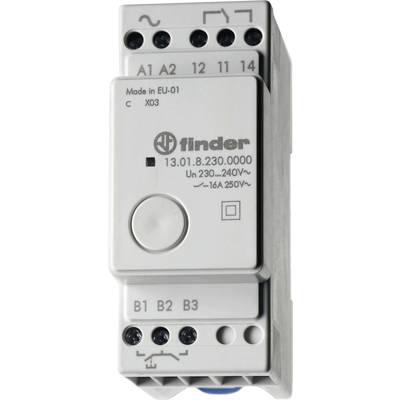 Ein elektrisches Relais von Finder, Modell 13.01.8.230.0000, passend für Spannungen von 230-240V und Ströme bis 16A.