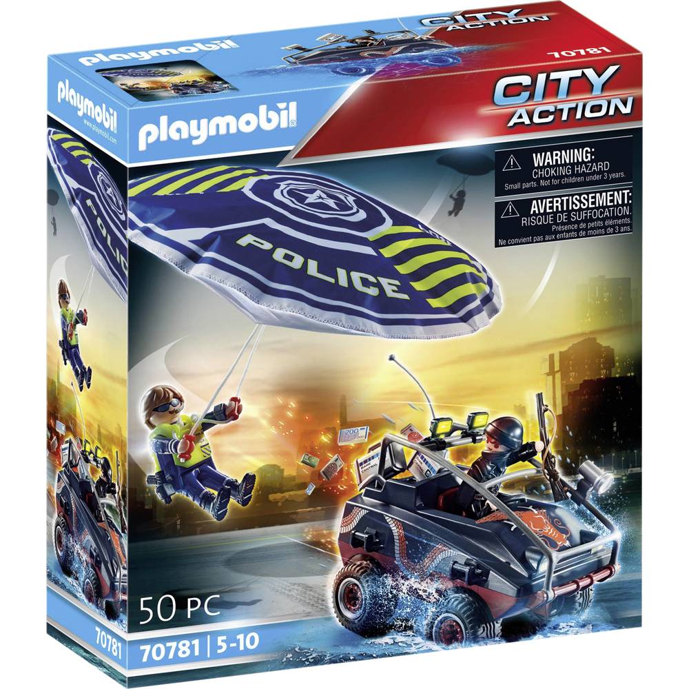 Playmobil® 70781 politieparachute achtervolging van het amfibievoertuig