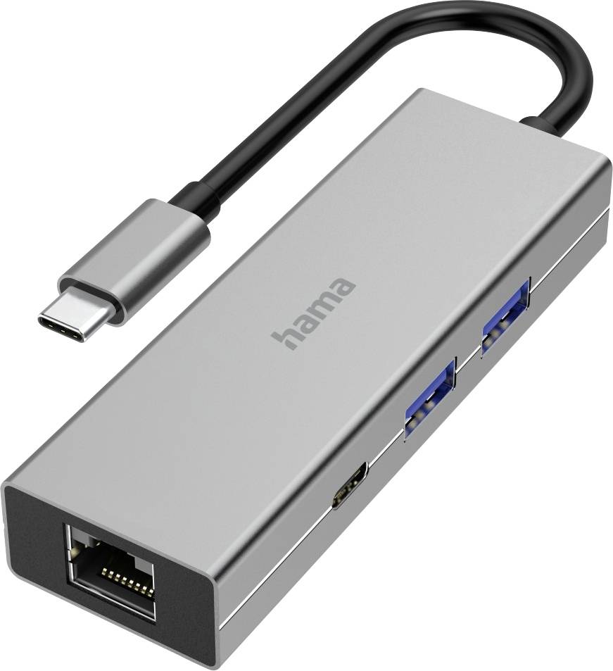 HAMA USB-C-Multiport-Adapter 4 Ports, 2x USB-A, USB-C, LAN/Ethernet