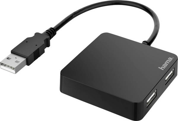 hama 00200121 USB-Hub, 4 Ports, USB 2.0, 480 Mbit/s