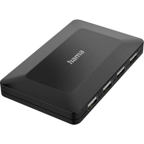 hama 00200122 USB-Hub, 4 Ports, USB 2.0, 480 Mbit/s, inkl. Kabel und Netzteil