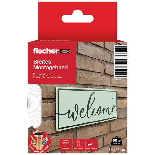 Fischer GOW 560901 Montageband Weiß (L x B) 3 m x 38 mm 1 St.