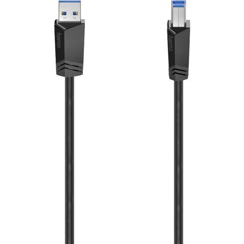 Hama USB-Kabel USB 3.2 Gen1 (USB 3.0 / USB 3.1 Gen1) USB-A Stecker, USB-B Stecker 1.50 m Schwarz 00200625