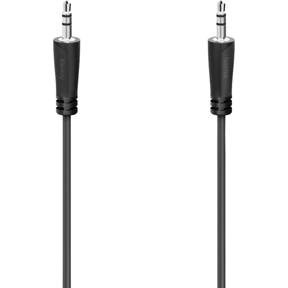 Hama 00205116 Jackplug Audio Aansluitkabel [1x Jackplug male 3.5 mm 1x Jackplug male 3.5 mm] 5 m Zwa