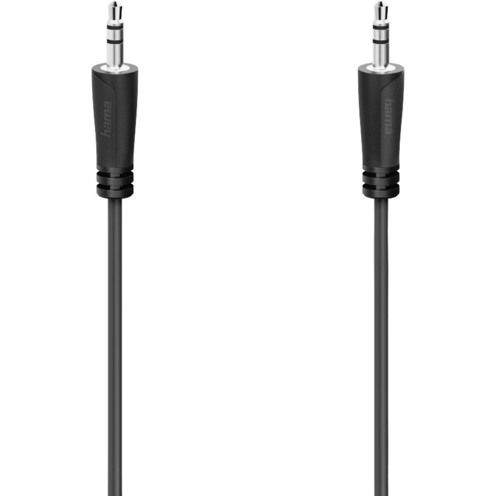 Hama 00205116 Jackplug Audio Aansluitkabel [1x Jackplug male 3.5 mm 1x Jackplug male 3.5 mm] 5 m Zwa