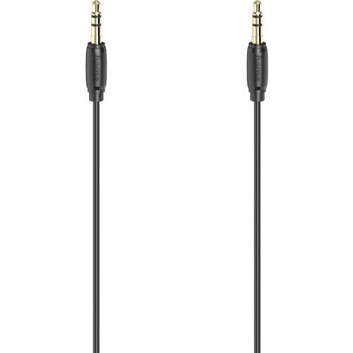 hama 00205117 Audio-Kabel, 3,5-mm-Klinken-St. - St., Stereo, vergoldet, ultradünn, 0,5 m