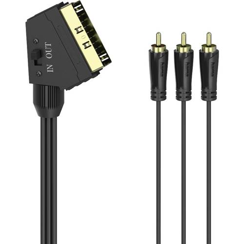 hama 00205156 Video-Kabel, Scart-Stecker - 3 Cinch-Stecker (Video/Stereo), 1,5 m