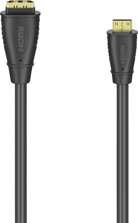 HAMA - Highspeed HDMI-Adapter - mini HDMI männlich bis HDMI weiblich - 10cm - abgeschirmt - Schwarz