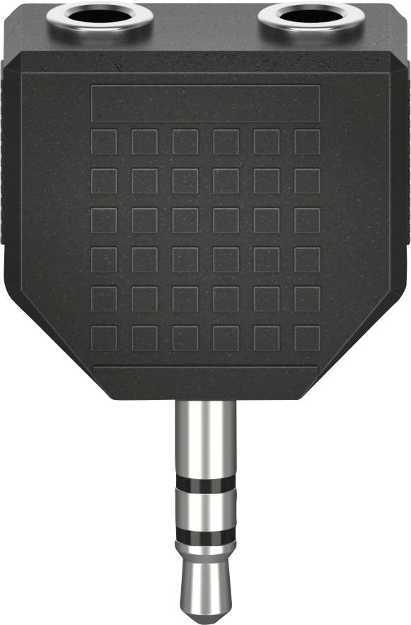 HAMA 00205191 Klinke Audio Adapter [2x Klinkenbuchse 3.5 mm - 1x Klinkenstecker 3.5 mm] Schwarz