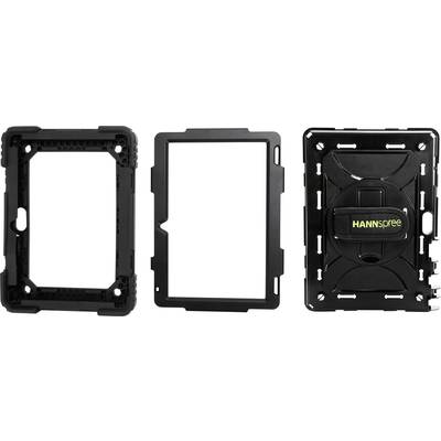 Tablet-Schutzhülle mit robustem Design und Gürtelschlaufe, bestehend aus drei separaten Teilen, geeignet für verschiedene Tablet-Modelle.