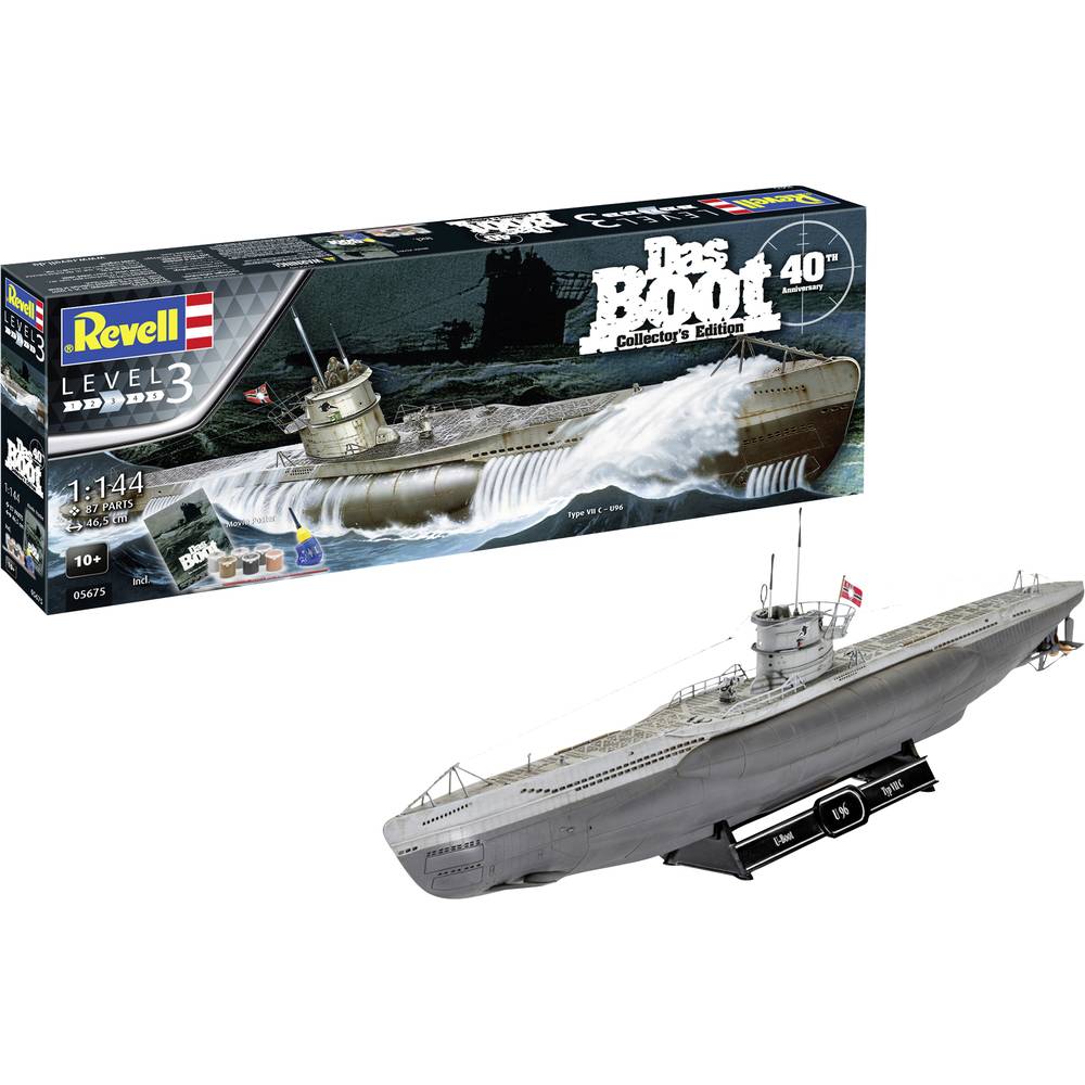 Das Boot Model Kit Gift Set 1-144 U-Boot U96 Typ VII C 40th Anniversary 46 cm