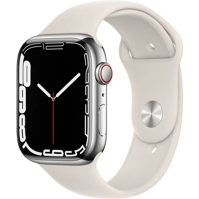 Apple Watch Series 7 GPS + Cellular 45 mm Edelstahlgehäuse Silber Sportarmband Polarstern  