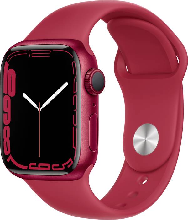 Apple Watch Series 7 GPS 41 mm Aluminiumgehäuse (PRODUCT) RED™ Sport Band (PRODUCT) RED™