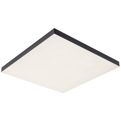 Weiße LED-Deckenleuchte mit schwarzem Rahmen, quadratisch und modern, geeignet für Innenräume.