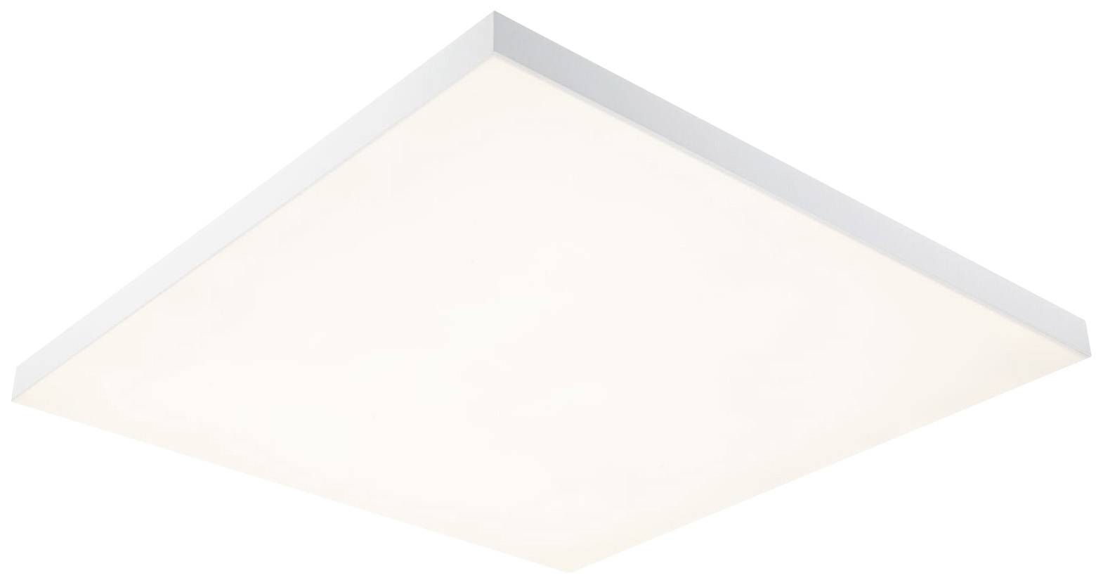 Weiße, quadratische LED-Deckenleuchte mit gleichmäßiger Lichtverteilung. Ideal für moderne Inneneinrichtungen.
