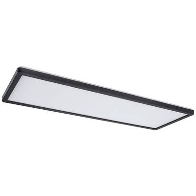 Rechteckige LED-Deckenleuchte mit schwarzem Rahmen und weißer Oberfläche, passend für moderne Innenräume.