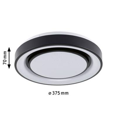 'Runde LED-Deckenleuchte mit Durchmesser 375 mm und Höhe 70 mm.'