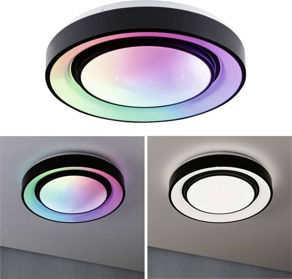 Paulmann 70544 Rainbow LED-Deckenleuchte LED LED  11.00 W Schwarz, Weiß