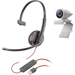 Image of Polycom 2200-87120-025 Mono-Headset 3.5 mm Klinke, USB schnurgebunden On Ear Schwarz