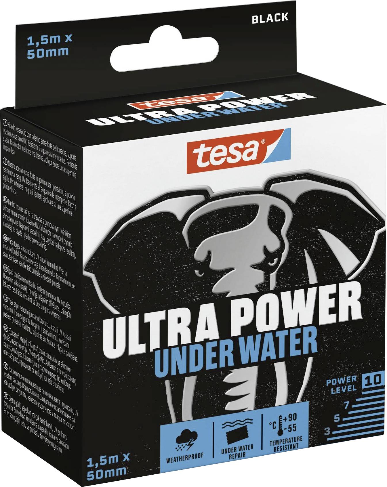 TESA ULTRA POWER UNDER WATER 56491-00000-00 Reparaturband Schwarz (L x B) 1.5 m x 50 mm 1 St.