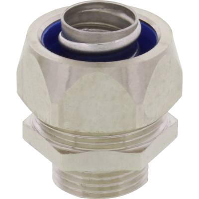 Metallstecker mit geriffelter Oberfläche und blauem Innenring, geeignet für industrielle Anwendungen, zeigt Anschlusskomponente.