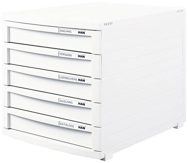 HAN CONTUR 1505-12 Schubladenbox Weiß DIN A4, DIN B4, DIN C4 Anzahl der Schubfächer: 5