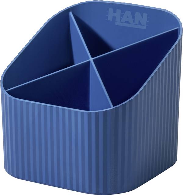 Stifteköcher KARMA 4Fächer blau