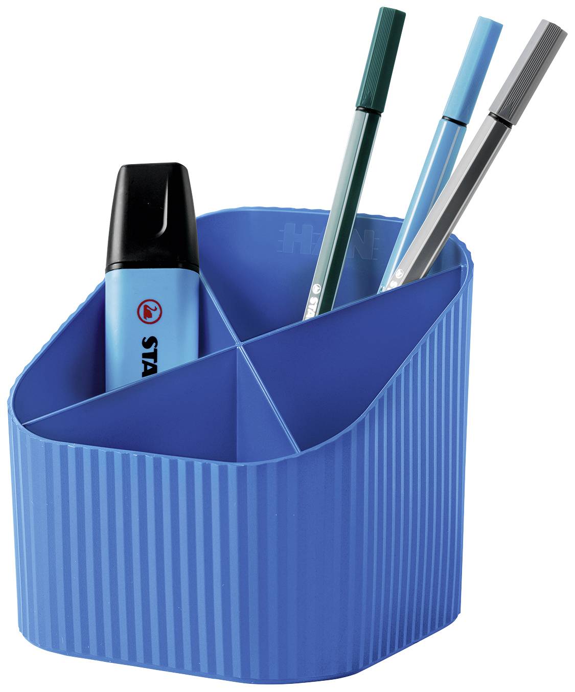 Schreibtischköcher Re-X-LOOP 4Fächer RC blau-3