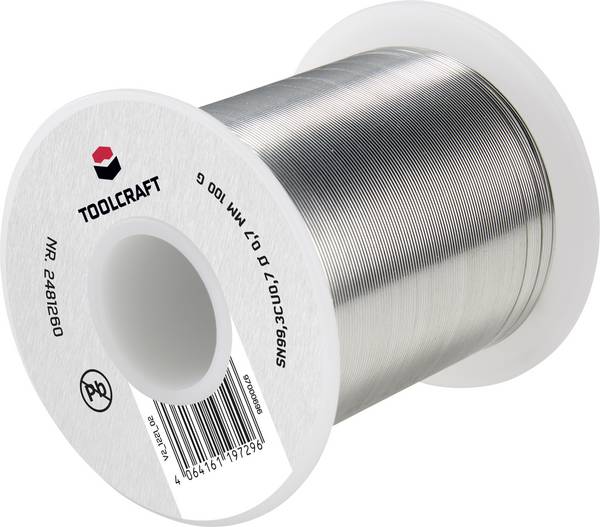 TOOLCRAFT Lötzinn, bleifrei Spule Sn99,3Cu0,7 ROL1 100 g 0.7 mm