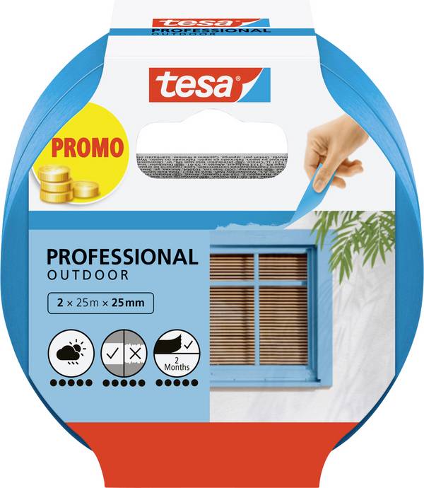 tesa Professional Outdoor 56214-00000-03 Malerabdeckband  Blau (L x B) 50 m x 25 mm 2 St.