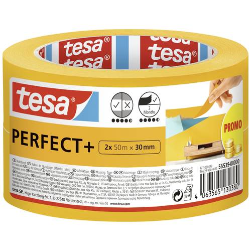 Thumbnail - tesa Perfect+ 56539-00000-00 Malerabdeckband Gelb (L x B) 100 m x 30 mm 2 St.