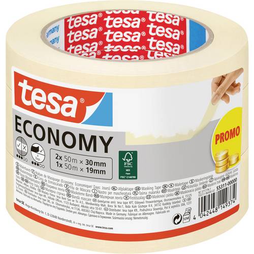 tesa Economy 55311-00000-02 Malerabdeckband Weiß 1 Set