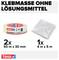 Klebeband und Abdeckfolie 'tesa' gezeigt. Klebeband: 2 Stück, 50 m x 30 mm. Abdeckfolie: 1 Stück, 4 m x 5 m. Lösemittelfrei.