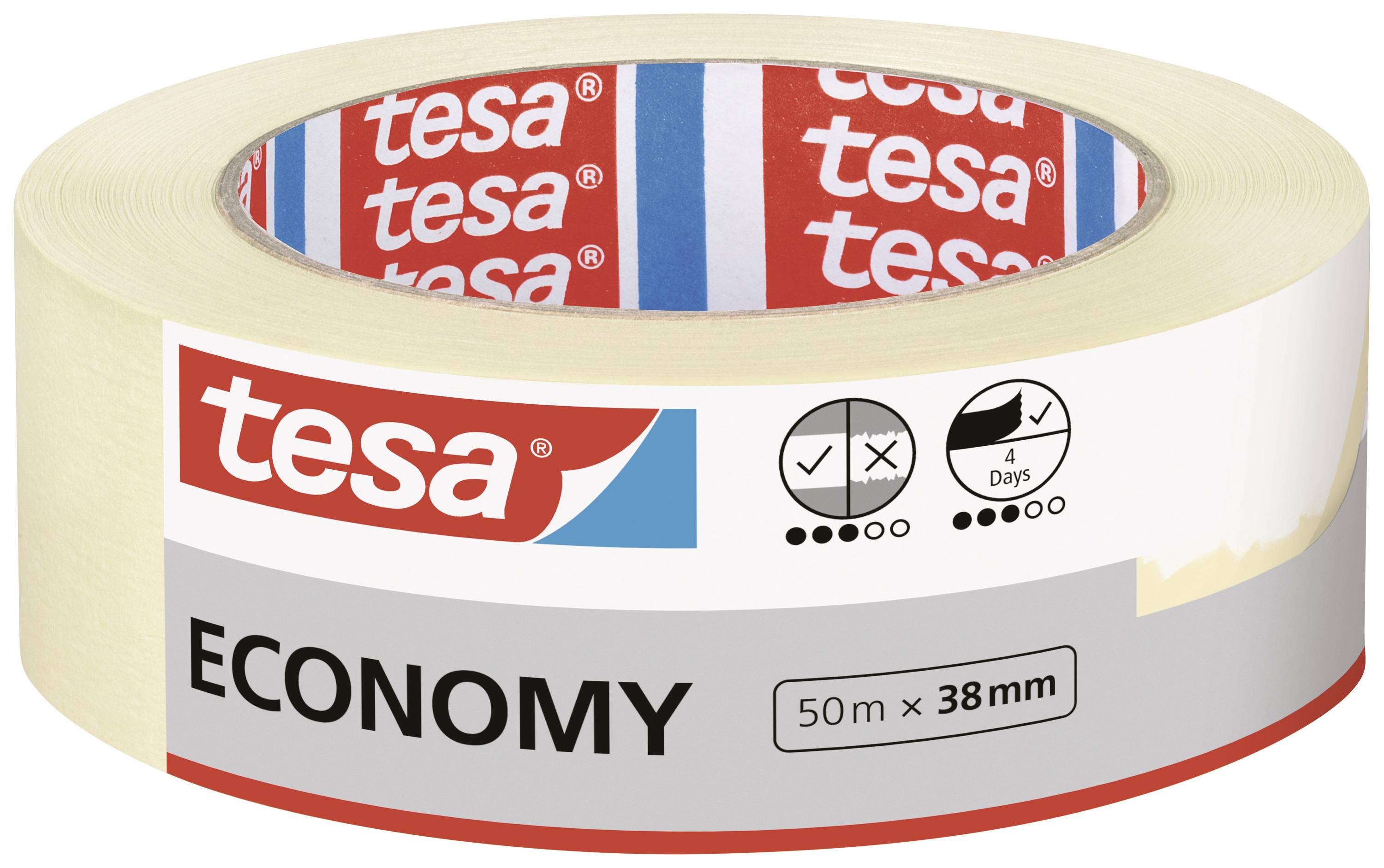 TESA Economy 05279-00000-02 Malerabdeckband Weiß (L x B) 50 m x 38 mm 1 St.