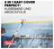 Person streicht eine Wand mit Farbrolle. Eine Plastikfolie deckt Möbel und Regale ab. Text: '2 in 1 Easy Cover Perfect+ Klebeband und Abdeckfolie'.