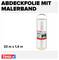 Abdeckfolie mit Malerband von tesa, 33 m x 1,4 m, abgebildet als Produktverpackung.