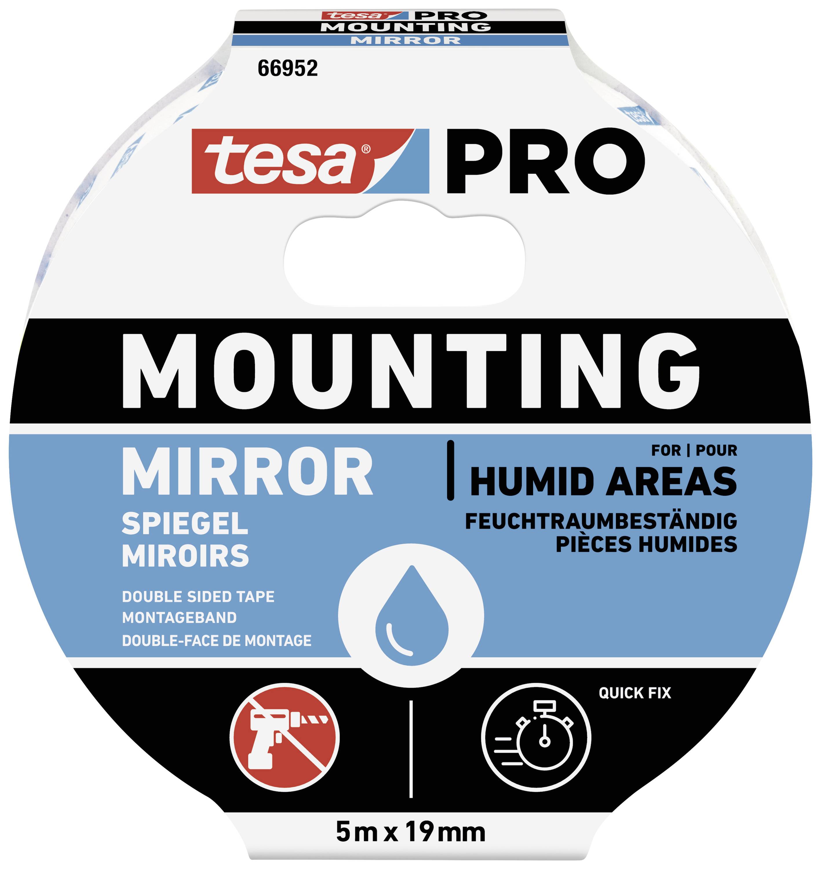 TESA Mounting PRO Spiegel 66952-00001-00 Montageband Weiß (L x B) 5 m x 19 mm 1 St.