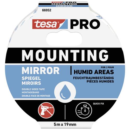 Thumbnail - tesa Mounting PRO Spiegel 66952-00001-00 Montageband Weiß (L x B) 5 m x 19 mm 1 St.