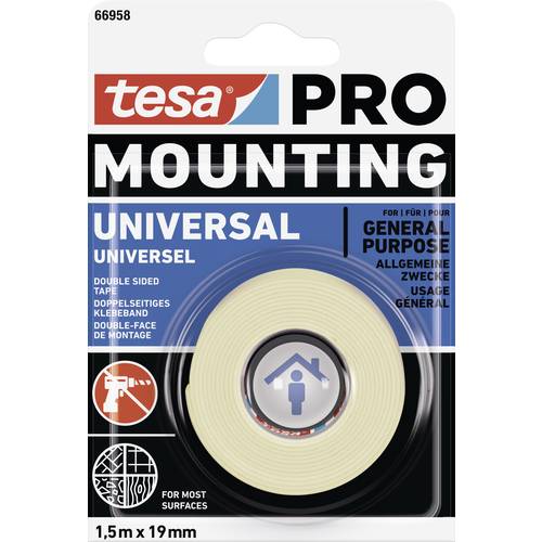 tesa Mounting PRO Universal 66958-00000-00 Montageband Weiß (L x B) 1.5 m x 9 mm 1 St.