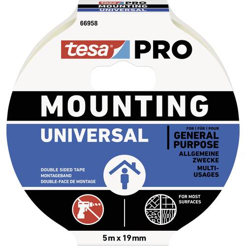 Thumbnail - tesa Mounting PRO Universal 66958-00001-00 Montageband Weiß (L x B) 5 m x 9 mm 1 St.