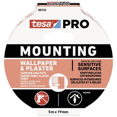 tesa Mounting PRO Tapete & Putz 66743-00001-00 Montageband Weiß (L x B) 5 m x 19 mm 1 St.
