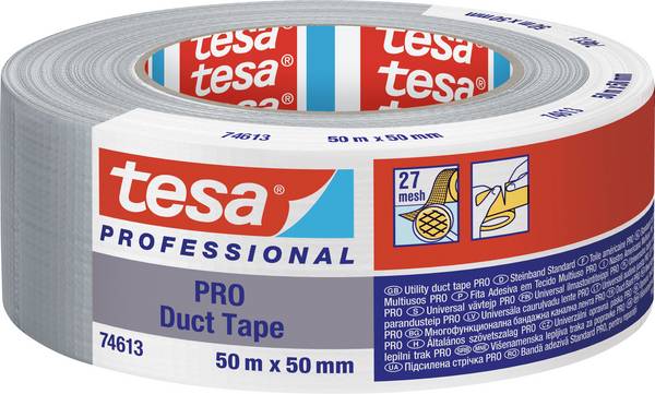 tesa Duct Tape PRO 74613-00003-00 Reparaturband Grau (L x B) 50 m x 50 mm 1 St.