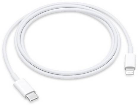 Apple USB-Kabel  USB 2.0 USB-C® Stecker, Apple Lightning Stecker 1.00 m Weiß  MM0A3ZM/A