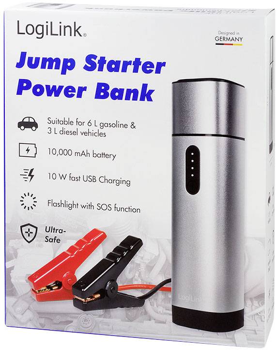LogiLink PA0266 - 10000 mAh - Lithium Polymer (LiPo) - 10 W - Metallisch - Power-8