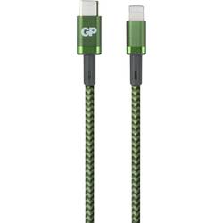 Image of GP Batteries USB-Ladekabel USB-C™ Stecker, Apple Lightning Stecker 1 m Grün