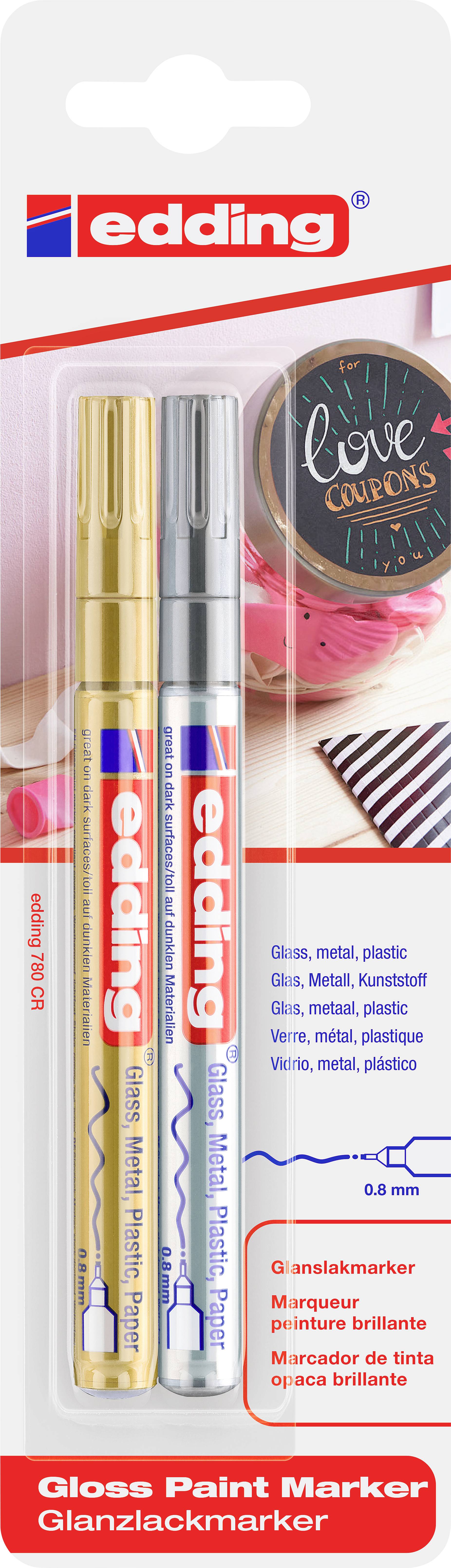 Edding 780 4-780-2-1-53-54 Lackmarker Gold, Silber 0.8 mm