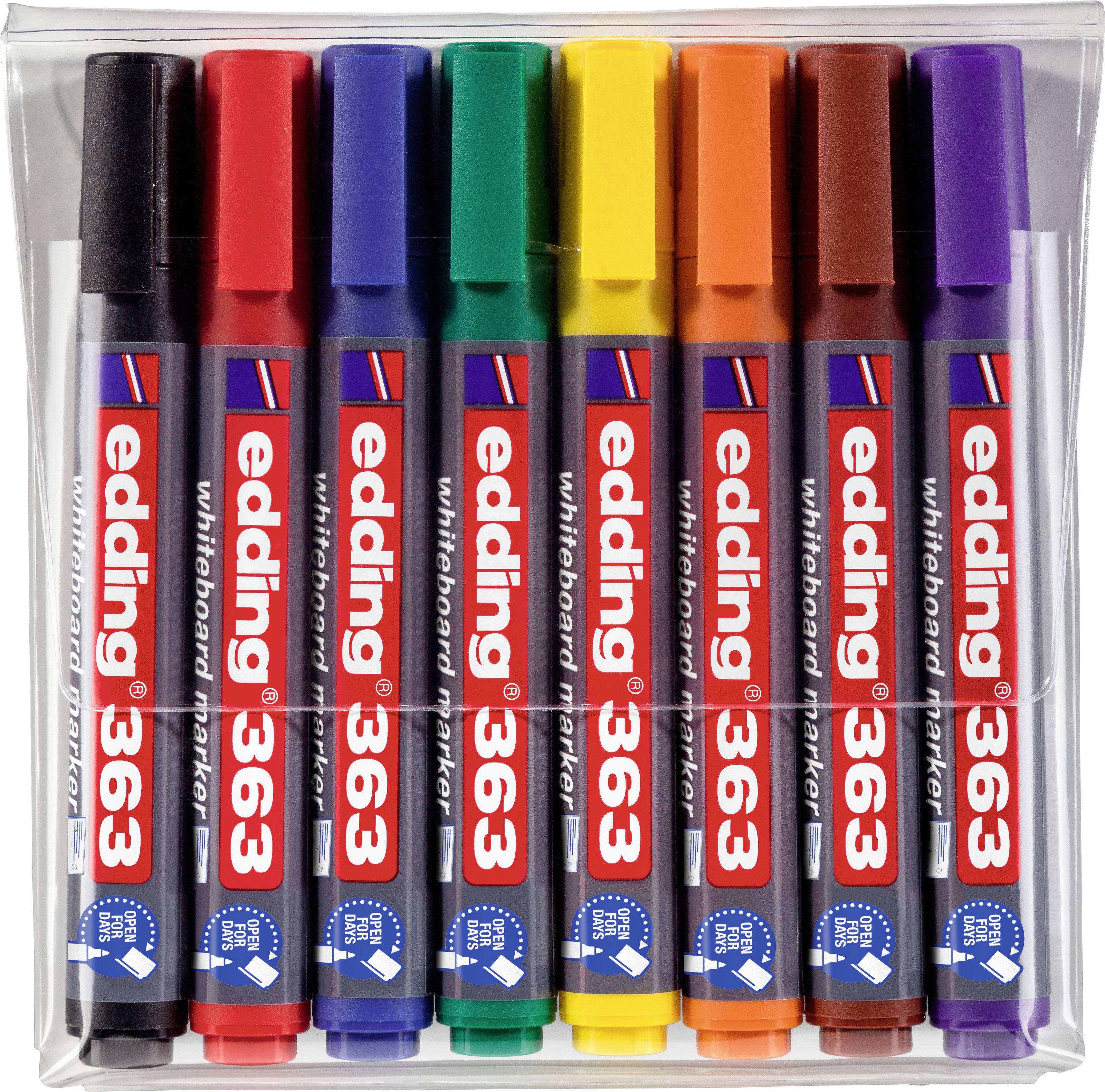 EDDING 363 Marker 8 Stück(e) Meißel Schwarz - Blau - Braun - Grün - Orange - Violett - Rot - Gelb (4
