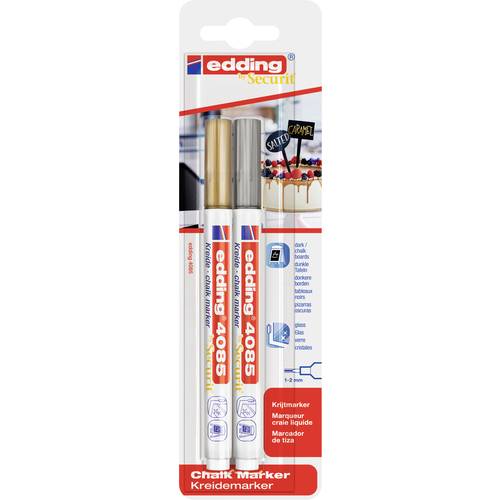 Edding 4085 4-4085-2-15354 Kreidemarker Gold, Silber 1 mm, 2 mm