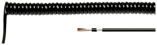 HELU 85932 Spiralkabel LiF12YD11Y 300 mm / 1200 mm 6 x 0.14 mm² Schwarz 1 St.